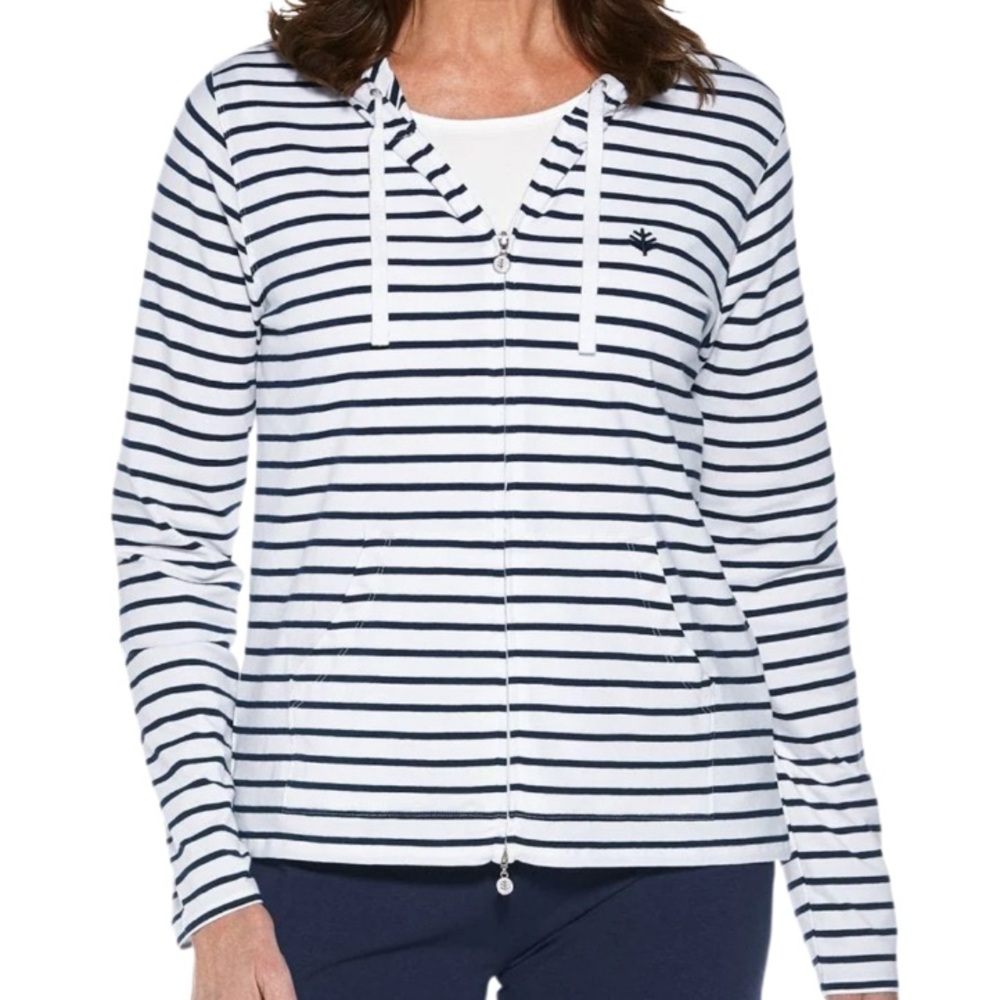 Coolibar Seaside Striped Sun Protection Hoodie